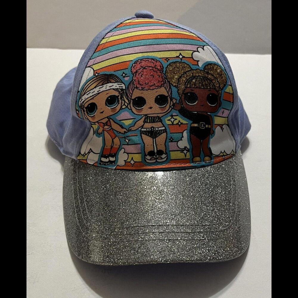 lol Surprise Girls Baseball Cap Blue With Stripes And Graphics Silver Bill